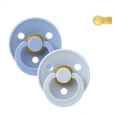 Imagen de 2 Chupetes BIBS Colour Round Sky Blue/Baby Blue
