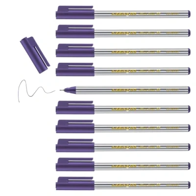 Imagen de edding 89 rotulador de punta fina violeta 10 rotuladores redonda extrafina 0,3 mm para escribir, subrayar y dibujar con precisión en la oficina, casa escuela