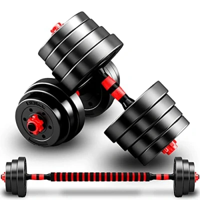 Imagen de Mancuernas Ajustables, Juego de Pesas Libremente Combinable con Barras ConexióN, Kit Levantamiento para Gimnasio en casa, Fitness Hombres/Mujeres Negro,10kg(5kg*2)