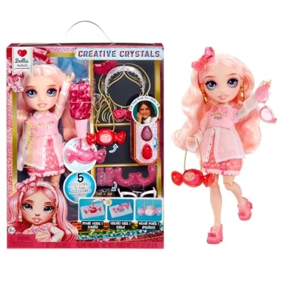 Imagen de RAINBOW HIGH Creative Crystals Bella Muñeca de Moda Rosa 28 cm con Kit para Accesorios Cristal Make It, Anillo, Bricolaje, Manualidades, Juego Resina, Niños +8 Años, NO Comestible
