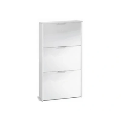 Imagen de Habitdesign Zapatero 3 Puertas, Estrecho, Acabado en Color Blanco Brillo, Medidas: 60 cm (Largo) x 113 (Alto) 22 (Fondo)
