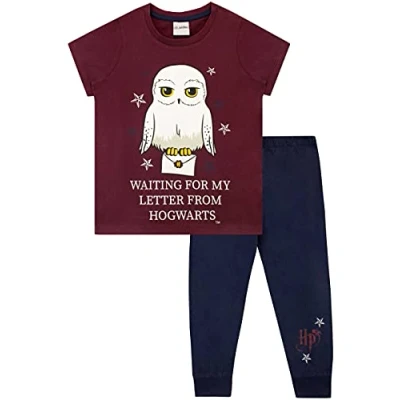 Imagen de Harry Potter Pijamas de Manga Corta para niñas Hedwig Azul 7 8 Años