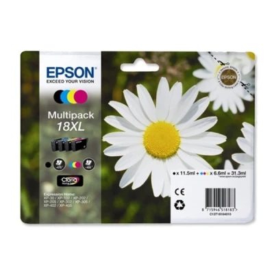 Imagen de Pack De Cartucho Tintas 4 Colores (cmyk) Epson 18xl C13t18164012