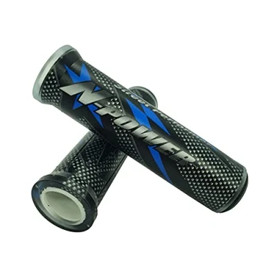 Imagen de one by Camamoto puños para Manillar de Moto (77344210 par Color Negro/Azul Compatible con Agarre óptimo Producto fácil instalación, diámetro Izquierda 22 mm/Derecha 25 mm Largo. 120