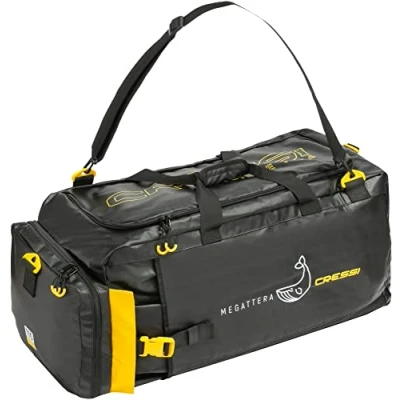 Imagen de Cressi Megattera Bag Bolsa de Buceo, Unisex Adult, Negro/Amarillo, 110 LT