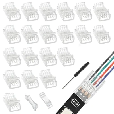 Imagen de EPLZON 4Pin 10mm Conector de Tira LED rápido luz Cinta conectores sin Soldadura para monocromática SMD 5050/5630 Ancho(20piezas)
