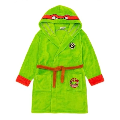 Imagen de Teenage Mutant Ninja Turtles Boys Green Hooded Bathrobe Transfórmate en un héroe con esta túnica de disfraces Ideal para emocionantes noches juego y comodidad Bata TMNT