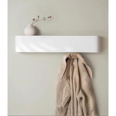 Imagen de Kazai. Perchero Pared Madera &#039;Toke&#039; Diseño Moderno con Ganchos Ocultos Panel de Chapa Maciza Blanco