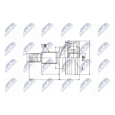 Imagen de NTY NPZ TY 074 Junta Homocinética Transmisión automática Eje delantero, derecha