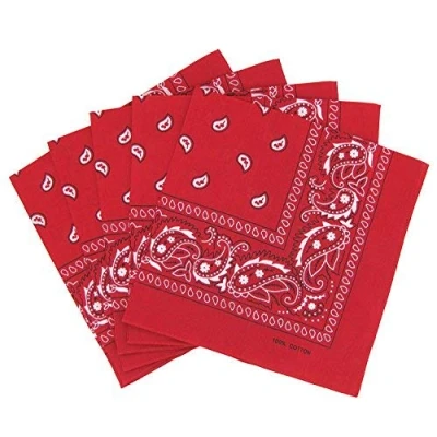 Imagen de Karl Loven EL BANDANA Lote de bandanas 100% Algodon primera calidad Paisley Panuelo Cabeza Cuello Bufanda Juego 10 Rojo