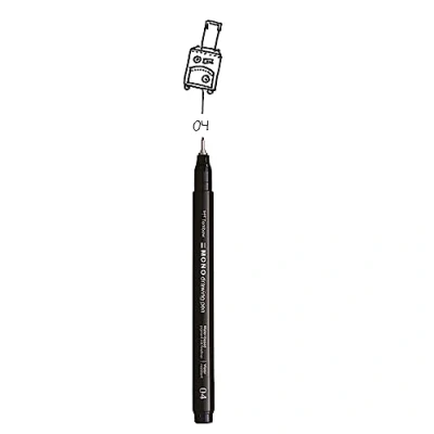 Imagen de Tombow Rotulador punta fina MONO Drawing Pen 04 (0,40 mm.) Fineliner para contornos, ilustraciones, esbozos Color Negro