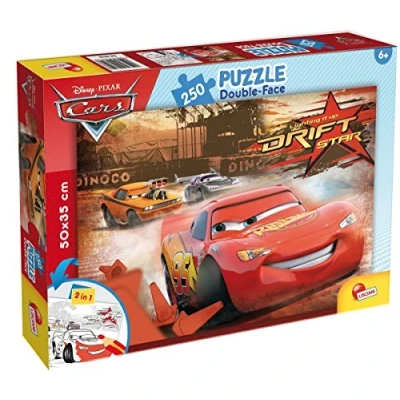 Imagen de Liscianigiochi Puzzle para niños de 250 piezas 2 en 1, Doble Cara con reverso colorear Disney Cars 48106