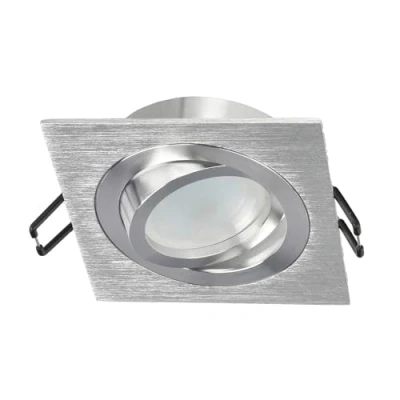 Imagen de EDO, foco empotrable CERI 1 SQ plata, orientable, Cuadrado punto, lámpara de techo LED, aluminio, EDO777137