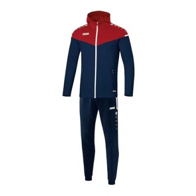 Imagen de JAKO Chándal para hombre de poliéster Champ 2.0 con capucha, azul marino/rojo chili M9420