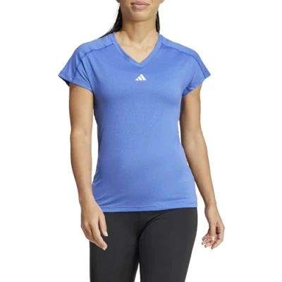 Imagen de adidas Mujer AEROREADY Train Essentials Minimal Branding V Neck tee, Semi Lucid Blue, XS