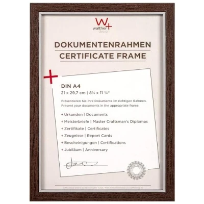 Imagen de walther design Hygge Marco de fotos, DIN A4 21 x 29,7 cm, madera nogal, NC130N
