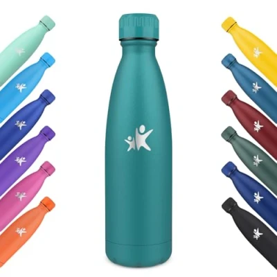 Imagen de KollyKolla Botella Termica 750ml, Agua Acero Inoxidable, Termo sin BPA, a Prueba de Fugas, Cantimplora Reutilizable, para Niños, Adultos, Deporte, Escuela, Oficina Verde Oscuro