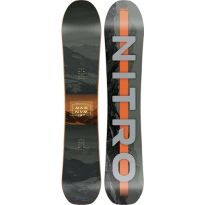 Imagen de Nitro Tabla de Snowboard para Hombre Magnum BRD &#039;25, Allmountainboard, Directional, CAM out Camber, All Terrain, Freeride, Wide, pies Grandes