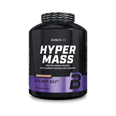 Imagen de BioTechUSA Hyper Mass Gainer con Carbohidratos y Mezcla de Proteínas Creatina Micronizada Sin Gluten, 4 kg, Chocolate