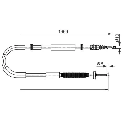 Imagen de BOSCH 1 987 482 588 Cable de Freno Mano 1669 FIAT: Stilo Hatchback