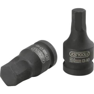 Imagen de KS Tools 911.0904 1/2&quot; Llave de vaso impacto con punta para tornillos encastre hexagonal, corta, 6 mm