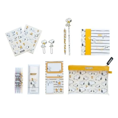 Imagen de Grupo Erik Set de papelería Snoopy Estuche con material papeleria Pack papelería/Kit escolar
