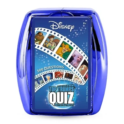Imagen de Top Trumps Disney Classic Quiz Game, 500 para poner a prueba sus conocimientos y memoria en Frozen, Bambi, Encanto Ralph Split Internet, regalo educativo niños d