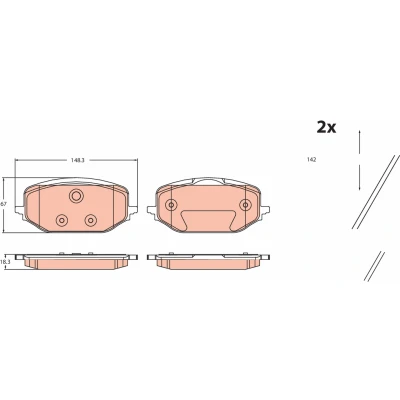 Imagen de TRW GDB2475 Juego de pastillas freno no preparado para indicador desgaste CITROËN: Berlingo, C5 Aircross, Grand C4 Spacetourer