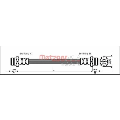 Imagen de METZGER 4113310 Latiguillos de Freno 199 F10 x 1 MITSUBISHI: PAJERO 1, Canvas Top