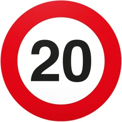 Imagen de DankeDir!. 20 cumpleaños Señal de tráfico Cartel plástico, Regalo 20. Cumpleaños, Idea zwanigsten, Fiesta/Fiesta/Accesorios/Tarjeta