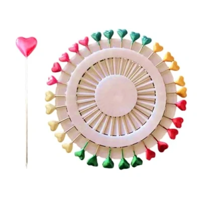 Imagen de Povanjer alfileres Rectos de Costura,Alfileres Costura con Cabeza Plana,Alfileres Tela Decorativos Cabezas Colores, modista para Manualidades,