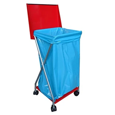Imagen de Quick Star Soporte para Bolsas de Basura con 4 Ruedas y 25 Basura, 120 litros,