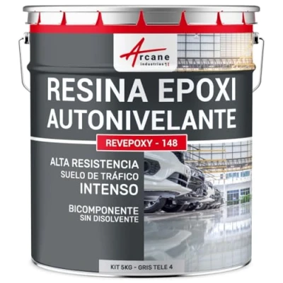 Imagen de Resina Epoxi para Suelos, AUTONIVELANTE REVEPOXY AL 5 kg Gris tele 4 RAL 7047 ARCANE INDUSTRIES