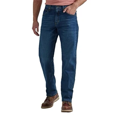 Imagen de Wrangler Authentics Vaqueros clásicos de 5 Bolsillos y Corte Relajado Jeans, Flex Dark, 32W x 34L para Hombre