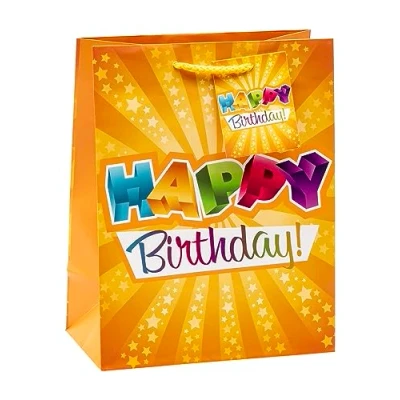 Imagen de TSI Happy Birthday 84014 1 Bolsas de regalo (tamaño mediano, 23 x 18 10 cm, 3 unidades)