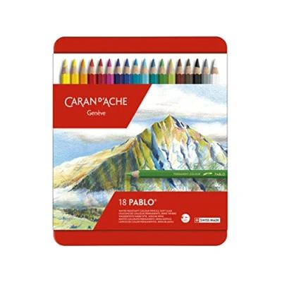 Imagen de Caran d&#039;Ache Pablo Artists Lápices de colores calidad (18 unidades, resistentes al agua)
