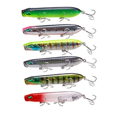 Imagen de Nuguri 6 Piezas Señuelos de Pesca Grandes Minnow VIB con Anzuelo Agudos realistas Ojos 3D Cebo crankbait en Agua Dulce y Salada para lubina, Trucha, Lucio, almizcle