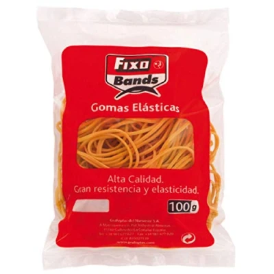 Imagen de FIXO 45840 Bolsa de Gomas Elásticas, 100 g, 2 mm x 20 cm