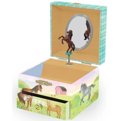 Imagen de Giggle &amp; Honey Joyero Musical de Cavalla para Niñas Bailarín con Espejo, Regalo Niñas, Cumpleaños Niños, Edades 3 10
