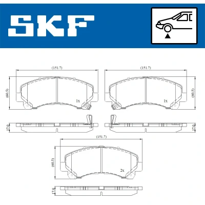 Imagen de SKF VKBP 80233 A Juego de pastillas freno con avisador acústico desgaste ISUZU: D Max 1 Pickup,