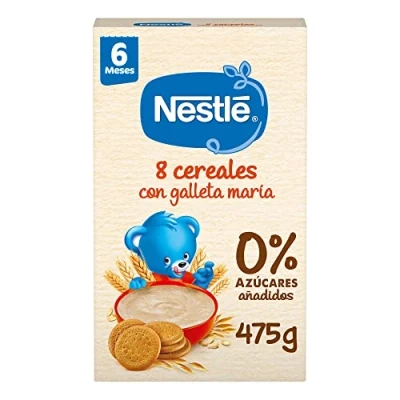 Imagen de Nestlé Papilla 8 Cereales con Galleta, sin azúcares añadidos, a partir de los 6 meses, 475 g