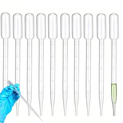 Imagen de 10 Piezas 5 ml Pipetas,Pipetas Plastico,Cuentagotas con Escala,Pipetas de Transferencia Plástico,para Laboratorio,Experimento Aula,Perfume,Aceites Esenciales