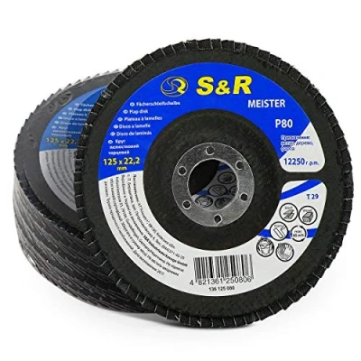 Imagen de S&amp;R Disco de Laminas 125 para Acero y Madera. Juego 5 discos abrasivos