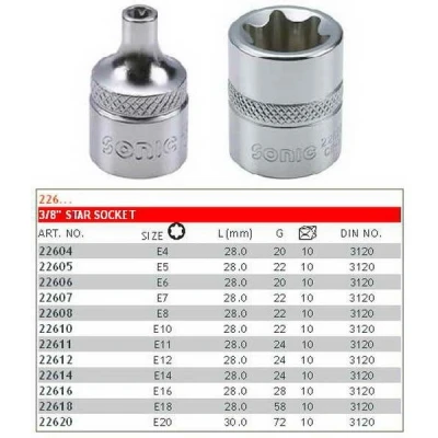 Imagen de Llave de vaso 3/8&quot; E TORX SONIC 22604SON