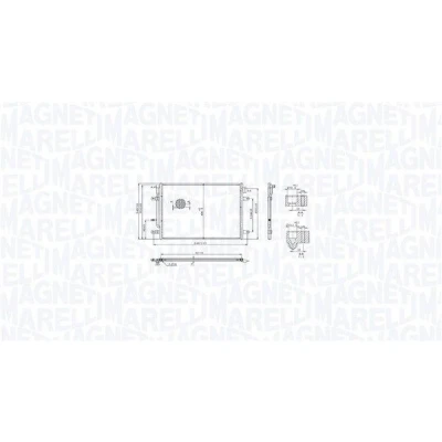 Imagen de MAGNETI MARELLI 350203103400 Condensador sin secador 388mm 591mm 16mm AUDI: A4 B7 Avant, Sedán, B6 SEAT: Exeo ST