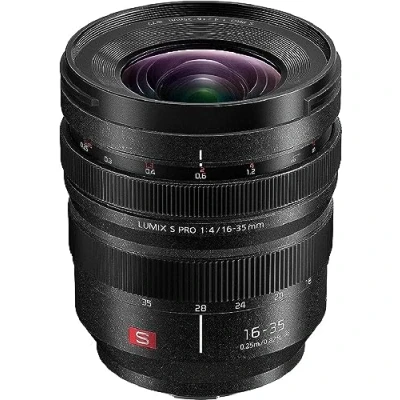 Imagen de Panasonic LUMIX S Pro R1635E Objetivo (F4, 16 35 mm, filtro de 77 resistente a salpicaduras agua y protección contra el frío) negro