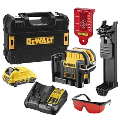 Imagen de DEWALT DCE0825D1R QW Láser autonivelante de 2 líneas en cruz (Horizontal y vertical) 5 puntos Incluye batería DW 10,8V Litio ROJO