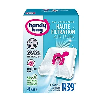 Imagen de Bolsas Handy Bag para aspiradoras Rowenta con cierre hermético y filtro antialérgenos 4 Sacs