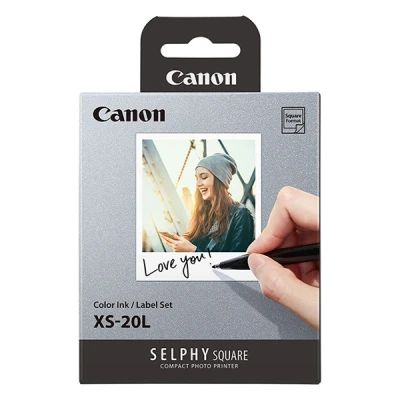 Imagen de Papel fotográfico Canon XS 20L, Para Selphy Square QX 10, 20 impresiones, Blanco