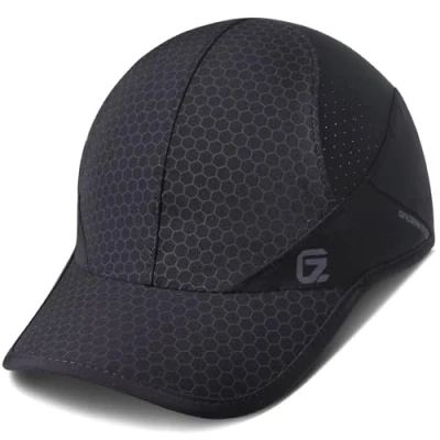 Imagen de GADIEMKENSD Gorra deportiva de secado rápido [Libre suave + Ligera y transpirable Impermeable] para Unisex Adultos entrenamiento tela actividades al aire libre [Negro 6 3/4 7 5/8 ]
